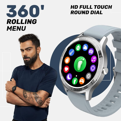 Fire-Boltt 360 SpO2 Full Touch Large Display Round Smartwatch with in-Built Games (Grey)
