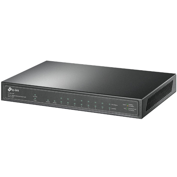 TP-Link TL-SG1210P 8 Port Gigabit PoE Switch | 8 PoE+ Ports @63W, w/ 1 Uplink Gigabit Port Desktop/Wall-Mount | Plug & Play