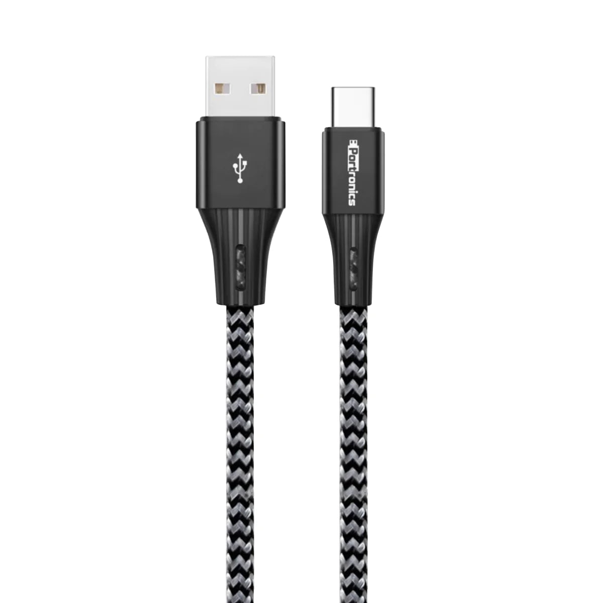 Portronics Konnect A 3A Fast Charging Nylon Braided Type C Cable with Data Sync Function 2Mtr