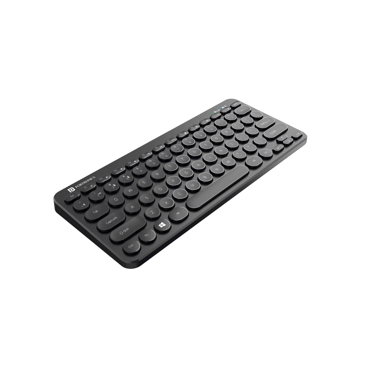Portronics Bubble Multimedia Wireless Keyboard 2.4 GHz & Bluetooth 5.0 Connectivity, Noiseless Experience, Compact Size (Black)