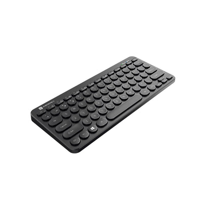 Portronics Bubble Multimedia Wireless Keyboard 2.4 GHz & Bluetooth 5.0 Connectivity, Noiseless Experience, Compact Size (Black)