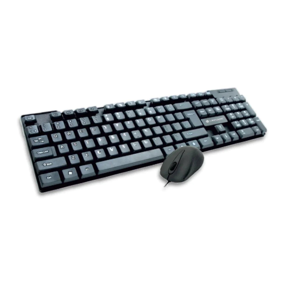 Lapcare E9 Wired Combo-Wired Keyboard and Mouse Set-USB, Ergonomic Design- Black