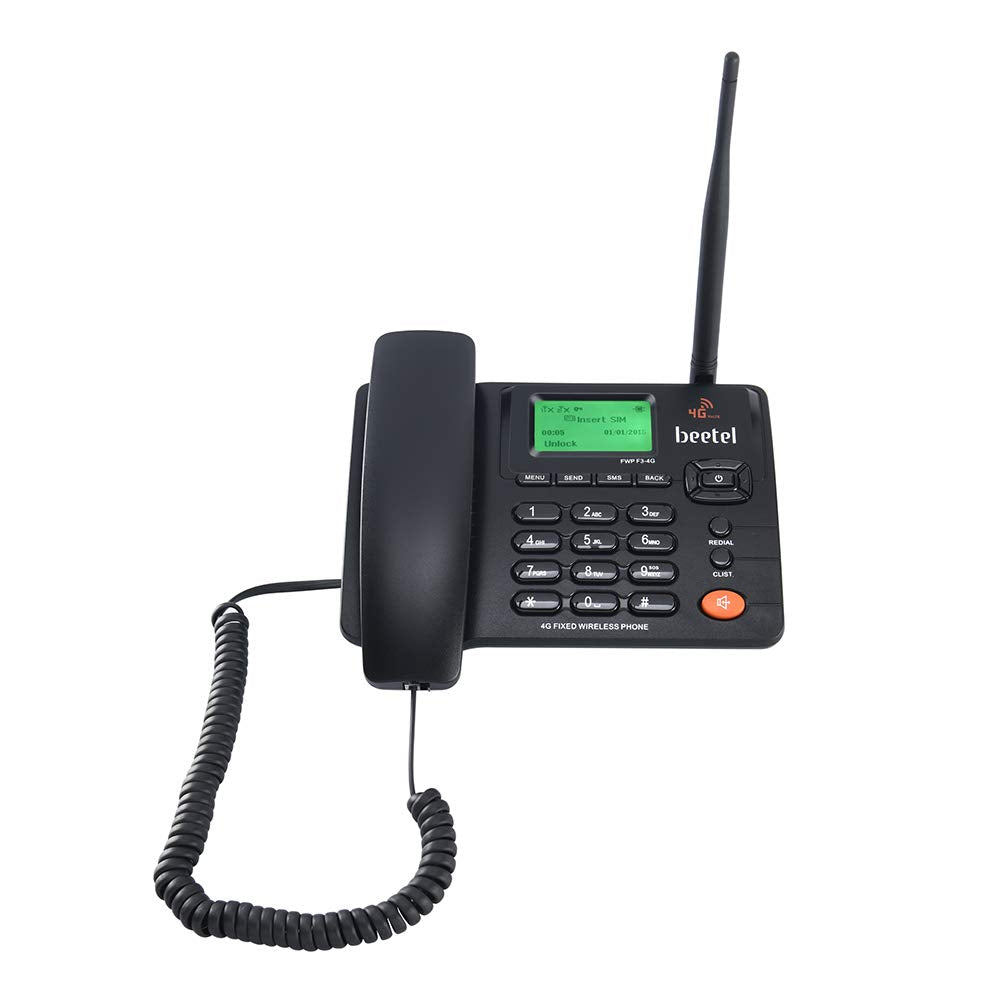 Beetel F3-4G Fixed Wireless Phone with Hotspot, 4G VoLTE Support, LED Backlight, 2-Way Digital Speaker, and Multi-Band Connectivity (Black)