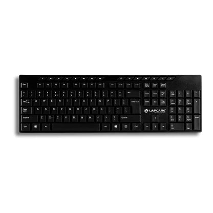 LAPCARE Alfa Keyboard 1 with Adjustable Kickstand, 104 Key with Additional 15 Hot Keys, USB 2.0 (Black)