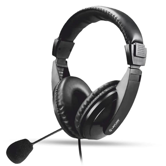 LAPCARE LHP-400 Over Ear Wired Headphone with 40 MM Driver, HD Sound,3 Way Adjustable Mic (Black)