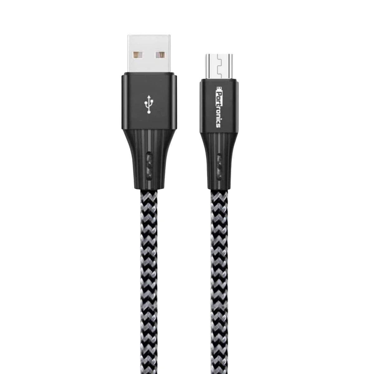 Portronics Konnect A 3A Fast Charging Nylon Braided Micro USB Cable for Android with Data Sync 2Mtr