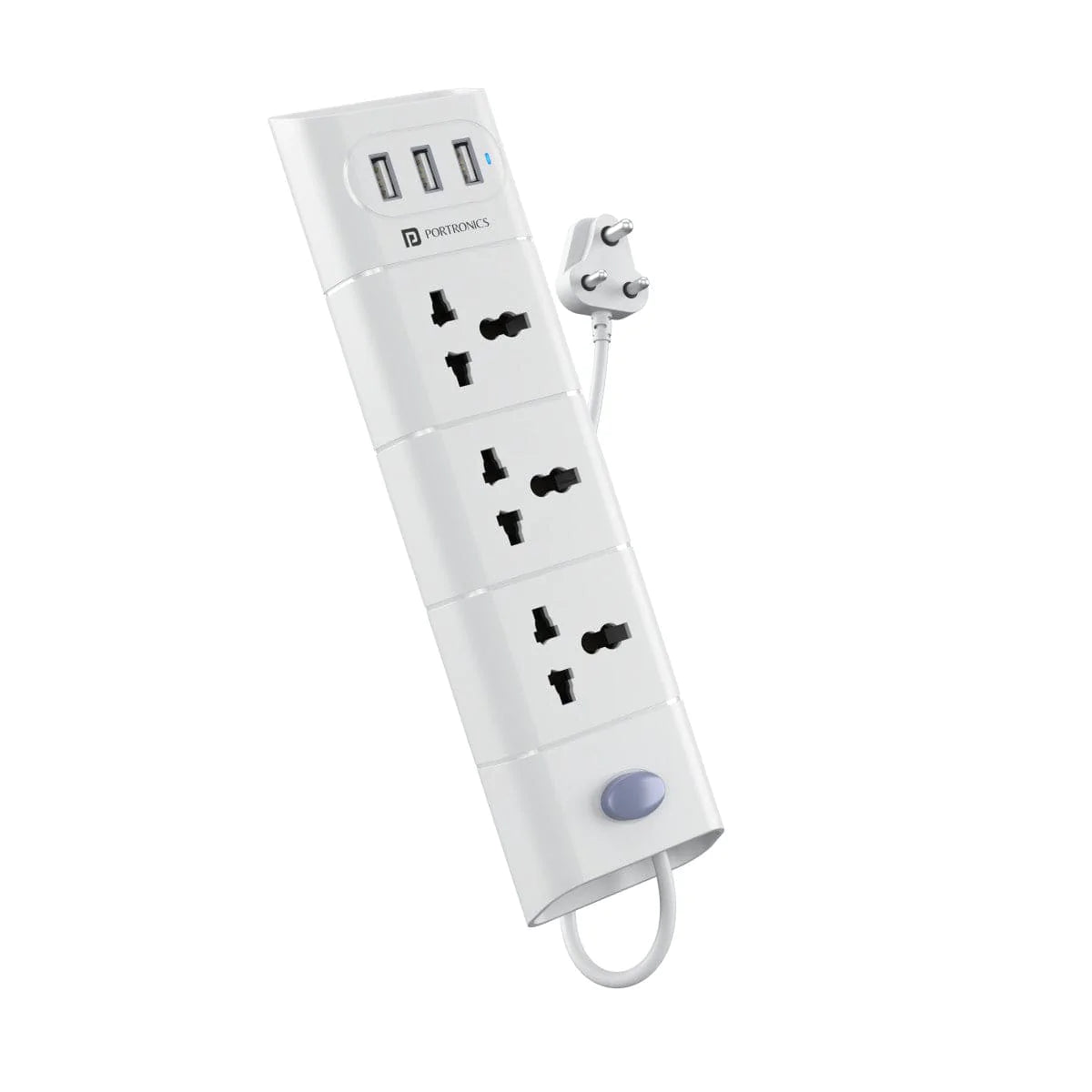 Portronics Power Plate 8 1500W with 3 USB + 3 Socket Extension Boards (White)