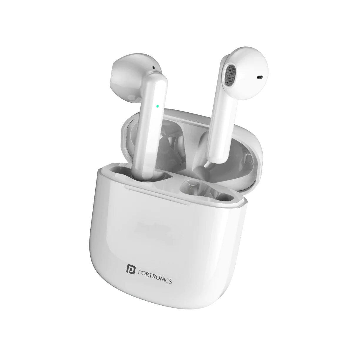 Portronics Harmonics Twins 25 TWS Earbuds with ENC, Bluetooth 5.1, 27Hrs Playtime, Type C Charging, Dual Mic(White)