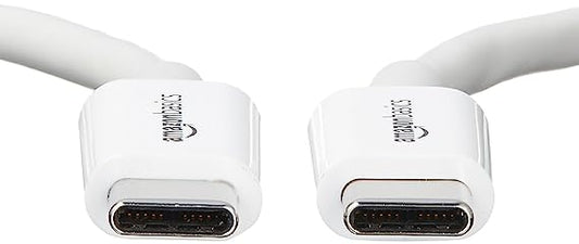 Amazon Basics USB Type-C to Type-C 2.0 Cable for Charging Adapter, Smartphone - 9 Feet (2.7 Meters) - White