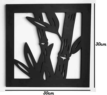 Acrylic Leaf Design Frame for Wall Hanging (20.3 x 20.3)cm (8 X 8 Inches ) Each Set of 4 (Black)