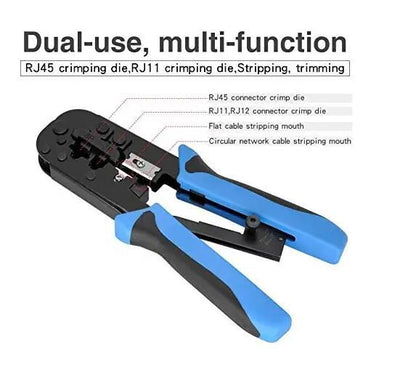 Dual-Modular Crimping Tool 2-in-1 Crimping Tool LAN Cutter with Cable Cutter Network Cable Tool