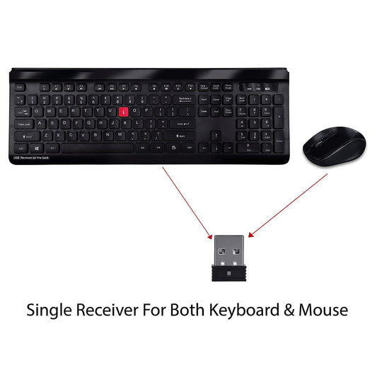 iBall Magical Duo 2 Wireless Deskset - Keyboard and Mouse I Alkaline Battery I High speed Optical Mouse I Long Battery Life I Smart semi-multimedia keyboard (Black)