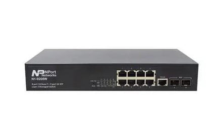 NPORT N1-9208W is a High-performance L2 Managed Gigabit 8-Port 10/100/1000Mbps RJ-45 & 2-Port 100/1000mbps SFP L2 Management Switch.