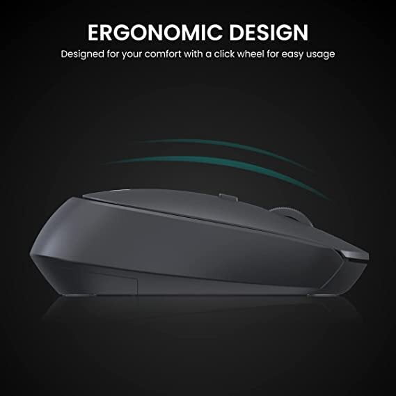 Portronics Toad 23 Wireless Optical Mouse with 2.4GHz, USB Nano Dongle, Click Wheel, Adjustable DPI (Black)