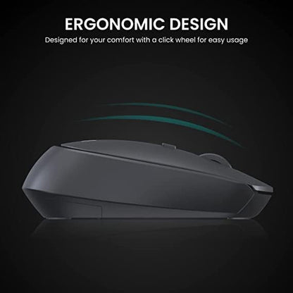 Portronics Toad 23 Wireless Optical Mouse with 2.4GHz, USB Nano Dongle, Click Wheel, Adjustable DPI (Black)