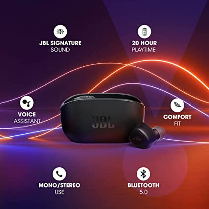 Jbl Wave 100 Bluetooth Truly Wireless in Ear Earbuds with Mic Deep Bass
