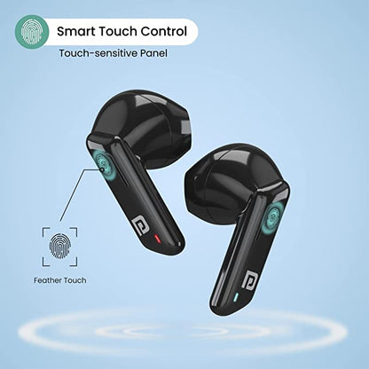 Portronics Harmonics Twins 11 Smart TWS Bluetooth 5.1 Earbuds with Long Playtime & Type C Charging