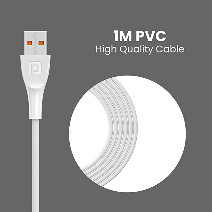 Portronics Konnect Spydr 3 Multifunctional Fast Charging Cable (Type C + Micro USB + 8 Pin) with 3.0A Total Output