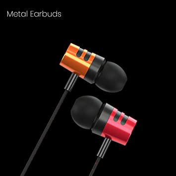 Portronics Ear 2 in-Ear Wired Earphones with Mic, Powerful Audio, Woven Braided Wire, 3.5mm Audio Jack (Black)