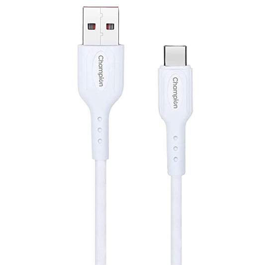 Champion USB to Type-C 3Amp Data Sync & Charging Cable PVC for all Android & USB Type-C Devices (White)