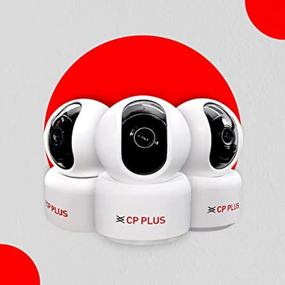 CP PLUS CP-E35A 3 MP Full HD Smart Wi-Fi CCTV 360° Pan & Tilt Motion Alert, Night Vision Camera (White)