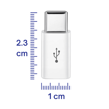 Champion USB Type C Adapter, Micro USB to USB C Adapter, Data Syncing and Charging Adapter (White)