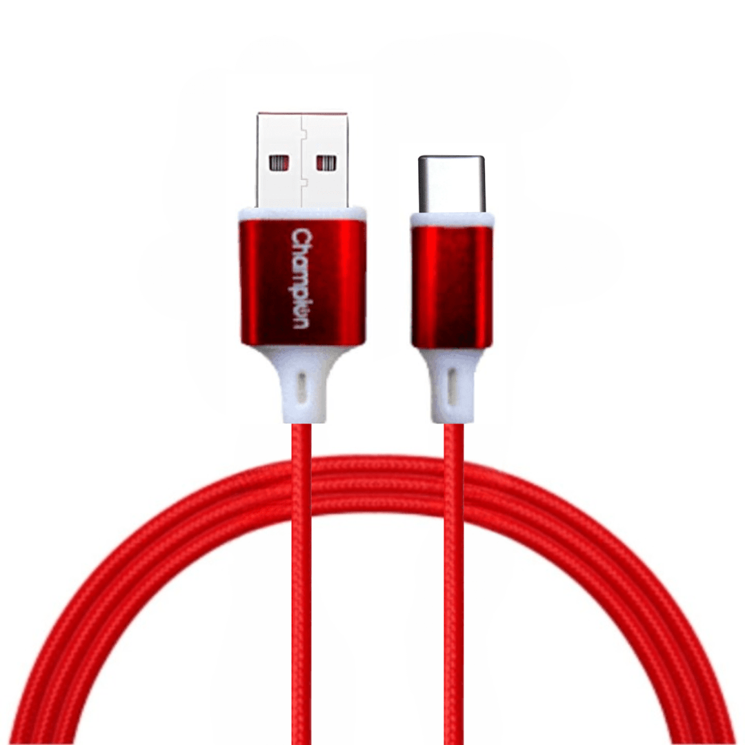 Data Cable Type-C Metal Braided 65W 1Mtr (Red)