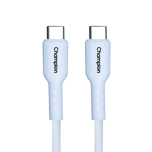 Champion SuperVOOC Type-C to C 65W Data Sync & Charging Cable PVC for all Apple & Type-C Port Devices (White)