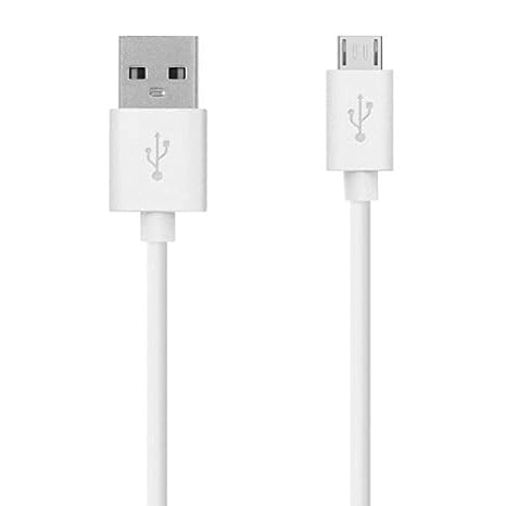 Micro USB Charging Cable PVC 17CM Compatible with Power Bank ,Headphones ,Neckband and Other USB Devices (White)