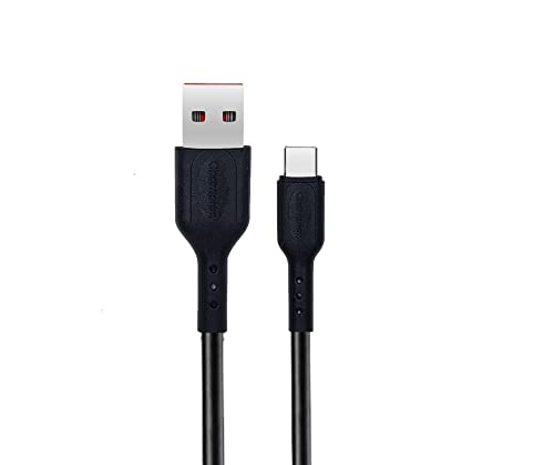 Champion USB to Type C 2.4Amp Charging Cable PVC 30 CM , Compatible for Power Banks, Earbuds,Neckbands and Other USB Devices