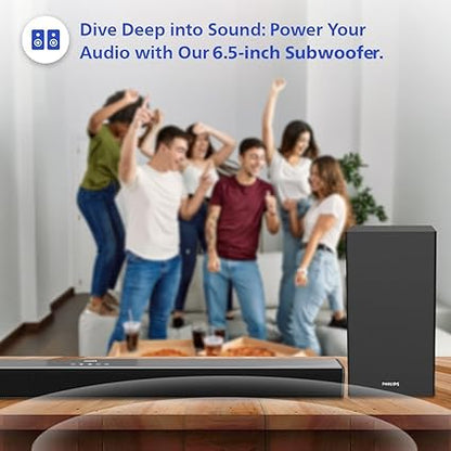Philips TAB4228/94 2.1CH Bluetooth Soundbar, 160W, Black