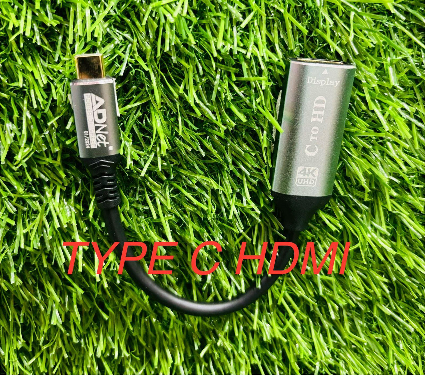 Type-C To HDMI Female Converter Cable For Tv, Monitor And Macbook Pro/Air, Ipad, Surface, Samsung Galaxy, Black