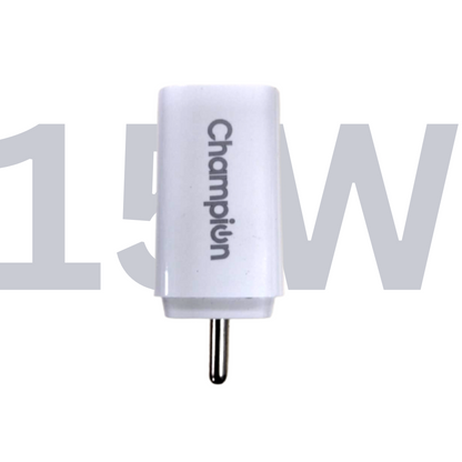 Champion 3A Quick Charging 2 USB Port 15W Fast Charger Adapter (White)