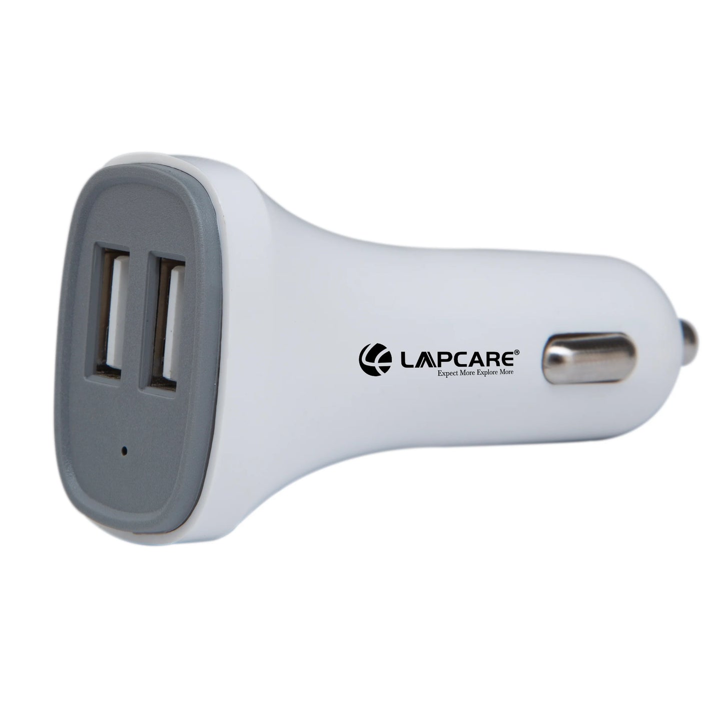 Lapcare Car Charger 15W with 2 USB Ports- White(LCC-111)