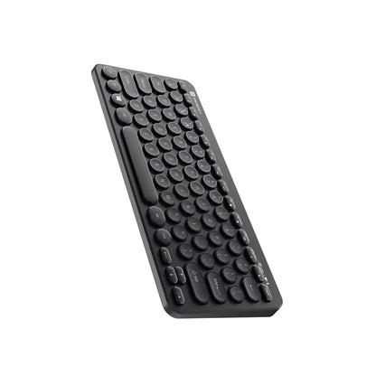 Portronics Bubble Multimedia Wireless Keyboard 2.4 GHz & Bluetooth 5.0 Connectivity, Noiseless Experience, Compact Size (Black)