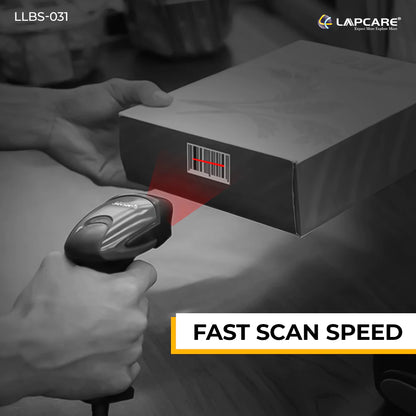 Lapcare 2D Wired Laser Barcode Scanner BIS Approved,High Speed for POS System Supermarket,CMOS Image Sensor,