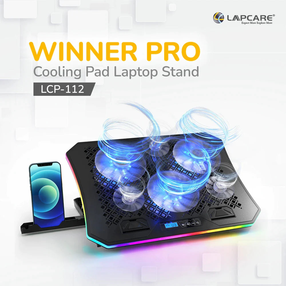 Lapcare WINNER PRO RGB Cooling Pad with 6 Fans Laptop Stand