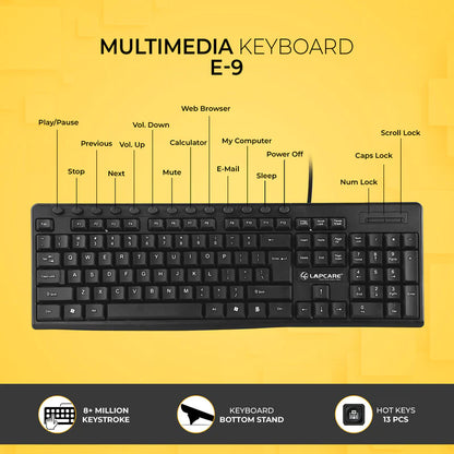 E9 - 117 Keys USB Multimedia Keyboard