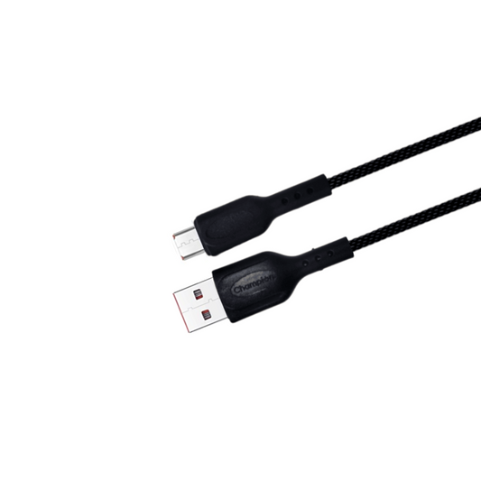 Data Cable Micro Braided 2.4 Amp 1Mtr (Black)