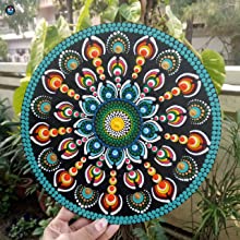 Pre Marked MDF Wooden Coaster For DIY Painting 3mm Thickness (10.1 x 10.1 )cm 4X4 Inch (Pack of 6) Floral Print