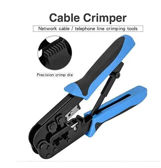 Dual-Modular Crimping Tool 2-in-1 Crimping Tool LAN Cutter with Cable Cutter Network Cable Tool