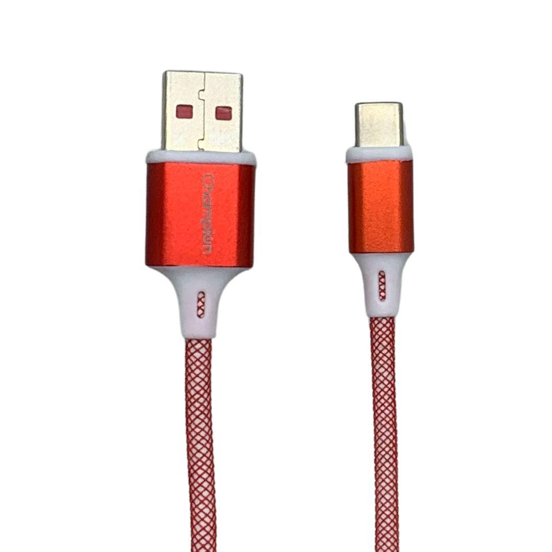Champion 65W SuperVOOC Type C Data Sync & Fast Charging Cable , Compatible with Samsung, Mi, Realme, Oppo, Vivo, OnePlus, Nothing Devices, Fishnet , 100cm (Red)