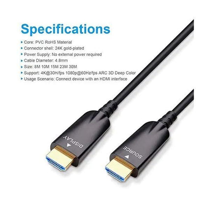 Fiber Optic Hdmi Cable ,Transmission Speed, High Speed, Compatible with all HDMI Devices Laptop Desktop TV Set-top Box Gaming Console (40m)