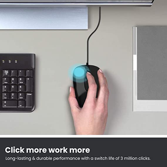 Portronics Toad 26 Wired Optical Mouse with 1500 DPI, Optical Orientation, Click Wheel, 1.35M Cable Length