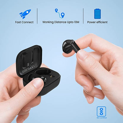 Portronics Harmonics Twins 11 Smart TWS Bluetooth 5.1 Earbuds with Long Playtime & Type C Charging