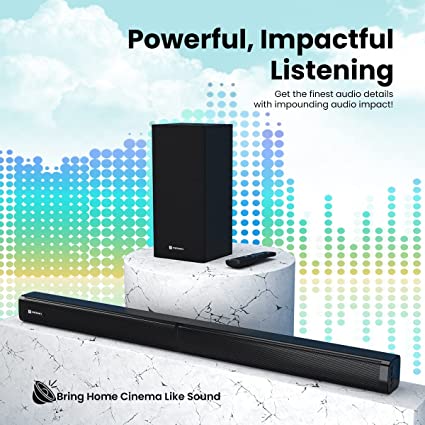 Portronics Pure Sound 103 100W Detachable Bluetooth Soundbar with Wired Subwoofer 2.1 Channel System