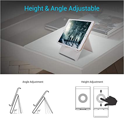 Portronics Paddie Portable and Foldable Mobile & Tablet Holder with Adjustable Height, Sleek