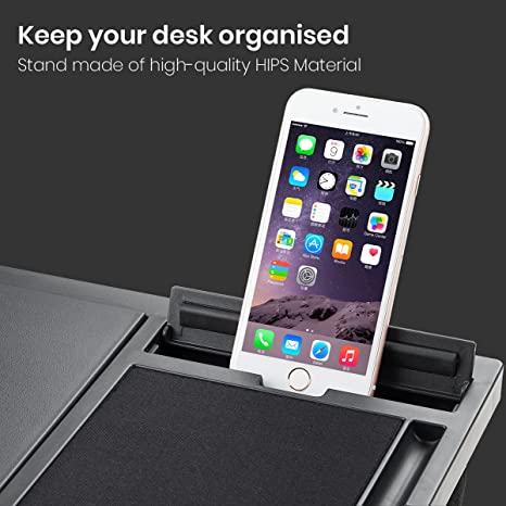 Portronics My Buddy G Laptop Desk with Storage & Mouse Pad, Adjustable Height, Compatible Upto 38.1 cm (15 inches) Laptop (Black)