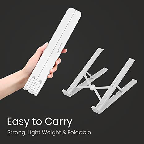 Portronics My Buddy Flip Portable Laptop Stand/Laptop Holder Riser with Adjustable Height,Foldable,Air Ventilation Compatible with All Laptop