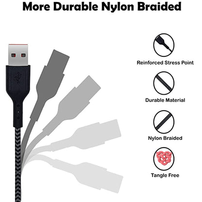 Champion USB to Micro 2.4Amp Data Sync & Charging Cable Braided 1M for all Android & Micro USB Devices (Black)